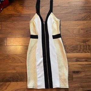 Black and gold dress